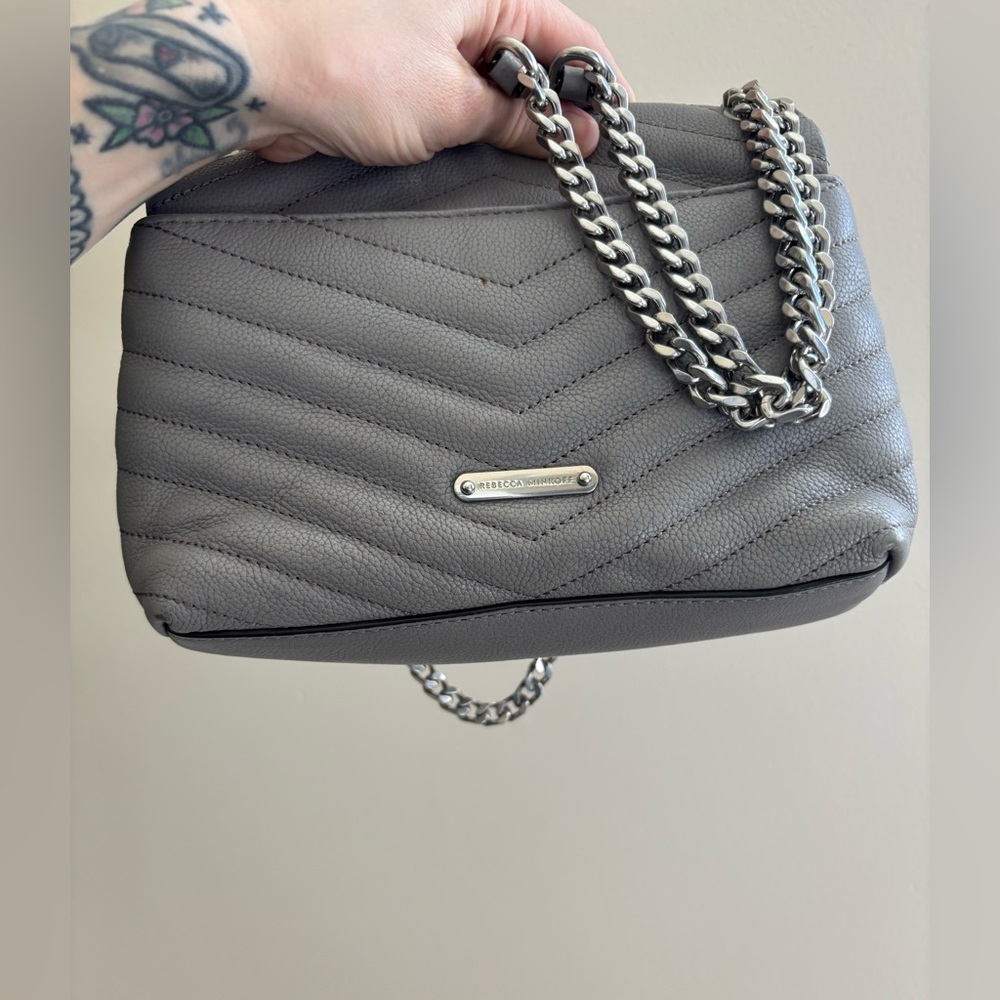 Rebecca Minkoff Small Edie Crossbody in Stone Grey - Picture 6 of 12